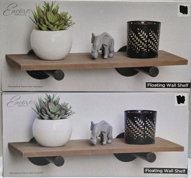2 New | Encore Home Decor Floating Wall Shelves | Box Measures 16" x 7&frac12;"