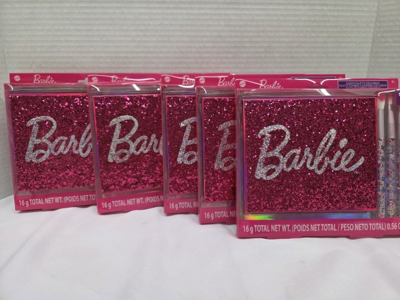 5 New | 16g Barbie Shadow Palettes w/ Mirror | Ea. Includes 3 Brushes
