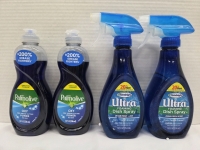 4 New | Dish Liquids | (2) 354mL Bottles of Homebright Ultra Foamimg Dish Spray & (2) 236mL Bottles of Ultra Palmolive w Oxy Grease Cutter Dish Liquid