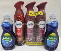 5 New | House Keeping Lot | Includes (3) 250g Cans of Febreze in Scents Baked Apple Cinnamon & Cranberry Crumble & (2) 236ml Bottles of Ultra Palmolive w/Oxy Grease Cutter Dish Liquid