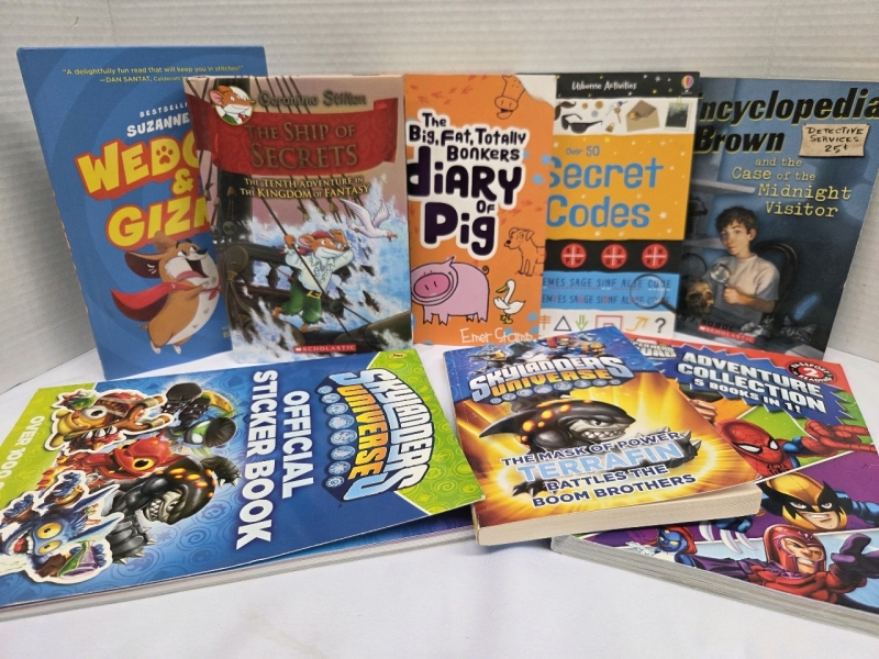 8 As New | Assorted Kids Books Lot | Includes Titles Geronimo Stilton, Encyclopedia Brown & Many More