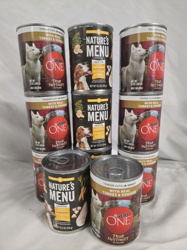 11 New | Cans Of DogFood 368g-375g | Purina True Instinct & Nature's Menu Chicken & Veggie Stew