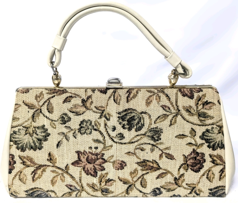 Vintage DOVER USA Tapestry Handbag - 14" &times; 4" &times; 6.75" Tall Excluding Handle
