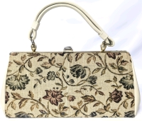 Vintage DOVER USA Tapestry Handbag - 14" &times; 4" &times; 6.75" Tall Excluding Handle
