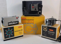 Vintage Kodak Instamatic M-50 Movie Projector , Kodak Instamatic M2 Movie Camera & Kodak Instamatic Movie Light Model 1 . All with original boxes