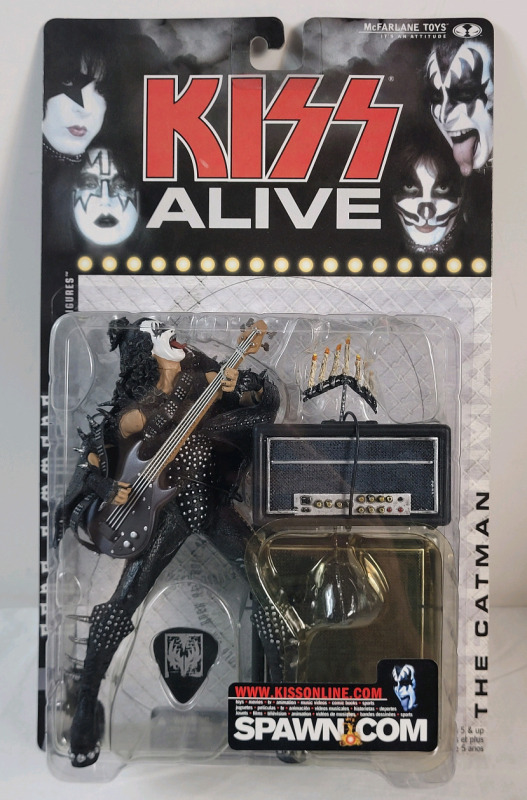 **RARE** KISS Alive Gene Simmons 6" Super Stage Action Figure w/Misprint Card Back Printing Error . Should Read " The Demon " but Printed " The Catman " - Sealed