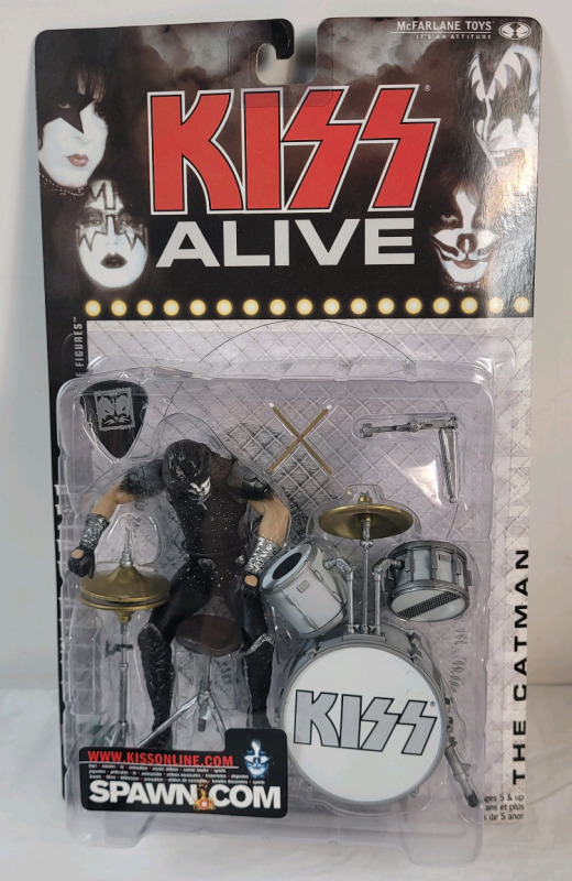 Vintage KISS Alive " The Catman " Peter Criss 6" Super Stage Action Figure by McFarlane Toys - Sealed