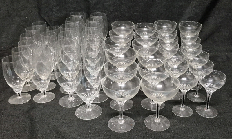 50 Beautiful Vintage Belfor Style Crystal Glasses for Liqueur Cocktails - Clear Stem with Black Core