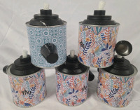 5 New | Tiki Tin Deluxe Table Torches 6" Tall