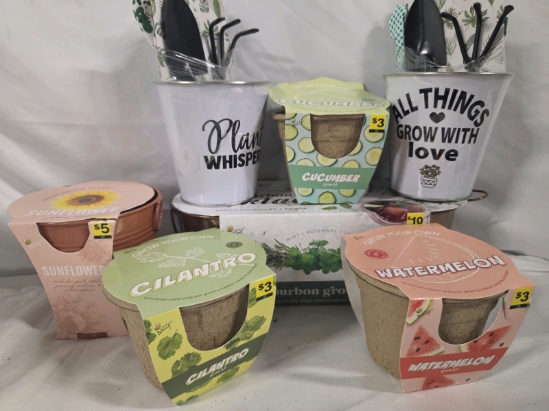 New | Assorted Grow your own Plants & Plant Supplies Lot