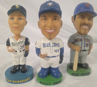 3 MLB Baseball Bobble Head Figures 7.5" Tall | Inlcudes Adam Wainwright, Billy Kocm & Mike Piazza