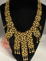 Stunning D'Orlan Cascade Bib Necklace Layered Vintage 22KGP Cleopatra J Hook Beautiful Statement Piece more in description