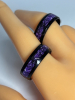 Two 8mm Amethyst Style inlaid Stainless Steel Ring with Sequin Detailing Both Size 13 - 4