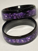 Two 8mm Amethyst Style inlaid Stainless Steel Ring with Sequin Detailing Both Size 13 - 5