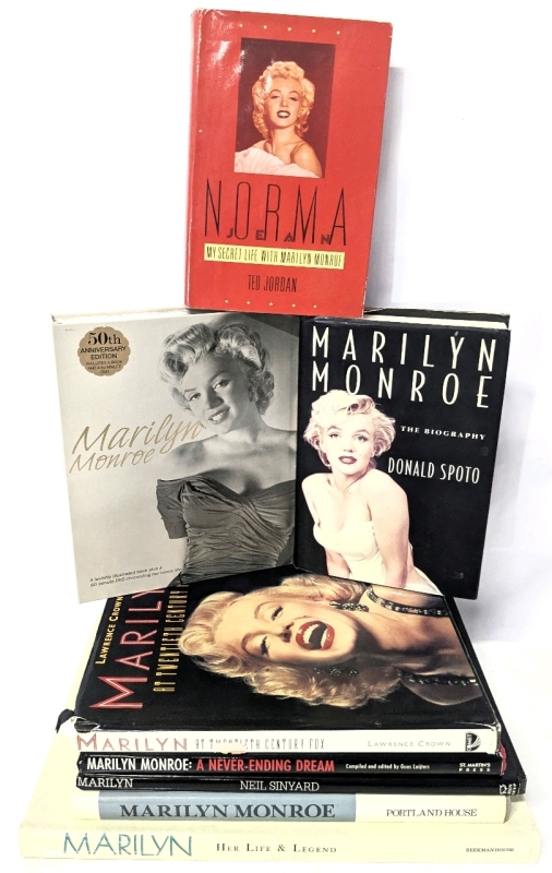 8 MARILYN MONROE Books & Biographies - Includes 50th Anniversary Lavishly Illustrated Book With 60 Minute DVD Chronicling Her Iconic Life (All Hardcover Save For The 50th Anniversary)
