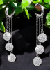 925 Sterling Silver Hoop with not sterling Rhinestone Dangle Earrings Sparkling Shimmer / 2 Piece dangling earrings S925 summer water drop inlaid Rhinestone 1.75 / .75 inch - 4