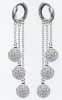 925 Sterling Silver Hoop with not sterling Rhinestone Dangle Earrings Sparkling Shimmer / 2 Piece dangling earrings S925 summer water drop inlaid Rhinestone 1.75 / .75 inch - 5
