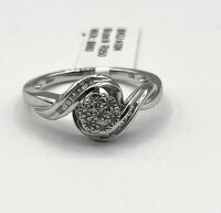 NEW Sterling Silver Natural Diamond (0.11ct) Ring, Size 8, W/A $660.00 (with appraisal) . Diamond is the birthstone for April.