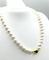 NEW Natural Black Onyx (1ct) Freshwater Pearl 10.2mm-8mm 17" Necklace, W/A $700.00 (with appraisal)