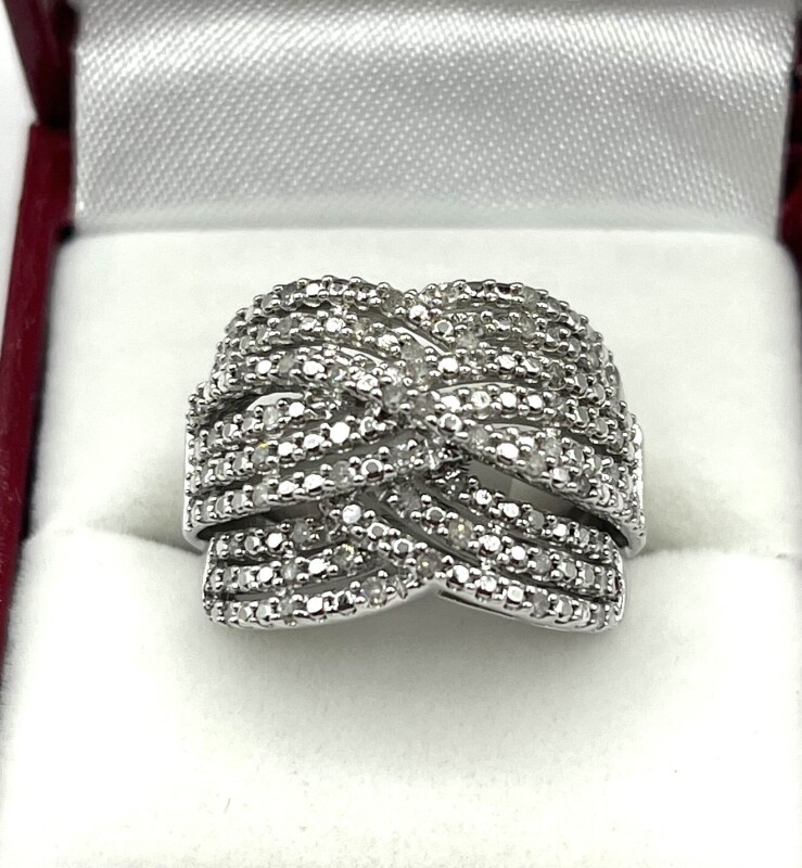 NEW Sterling Silver Natural Diamond (0.50ct) Ring, Size 7, W/A $1185.00 (with appraisal) Diamond is the birthstone for April.