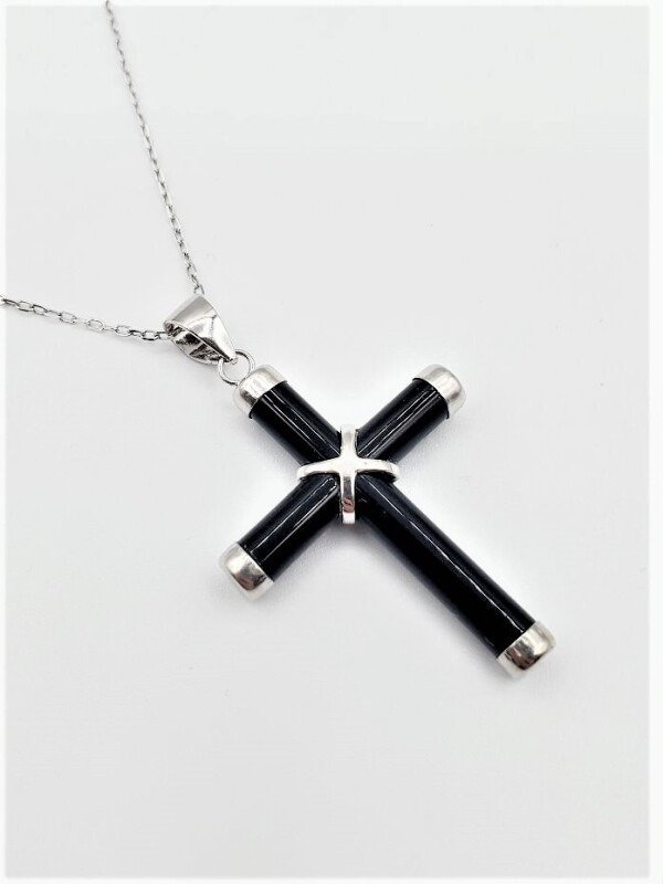 NEW Sterling Silver Cross Pendant with Sterling Silver Chain, W/A (with appraisal) $545.00.