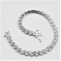NEW Sterling Silver Natural Diamond (0.10ct) Bracelet, W/A (with appraisal) $500.00. Diamond is the birthstone for April.