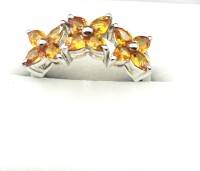 NEW Sterling Silver Natural Orange Sapphire (1.68ct) Ring, Size 7, W/A (with appraisal) $470.00. Sapphire is the birthstone for September.
