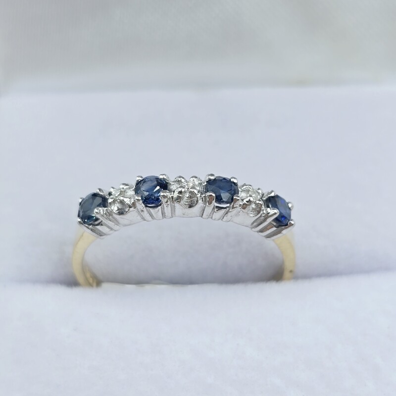 NEW 10KT Yellow and White Gold Njatural Blue Sapphire (0.40ct) and Diamond (0.03ct) Ring, Size 6.25, W/A (with appraisal) $1100.00. Sapphire is the birthstone for September.