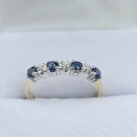 NEW 10KT Yellow and White Gold Njatural Blue Sapphire (0.40ct) and Diamond (0.03ct) Ring, Size 6.25, W/A (with appraisal) $1100.00. Sapphire is the birthstone for September.