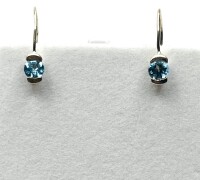 NEW Sterling Silver Natural Blue Topaz (1.18ct) Lever Back Earrings, W/A (with appraisal) $300.00.