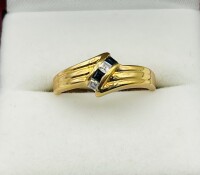 NEW Natural Blue Sapphire (0.10ct) with CZ (0.16ct) Ring, Size 6, W/A (with appraisal) $300.00. Sapphire is the birthstone for September.