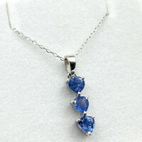 NEW Sterling Silver Natural Tanzanite Pendant with Sterling Silver Chain, Retail $300.00. Tanzanite is the birthstone for December.