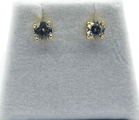 NEW Gold Plated Sterling Silver Round CZ Earrings, Retail $350.00.