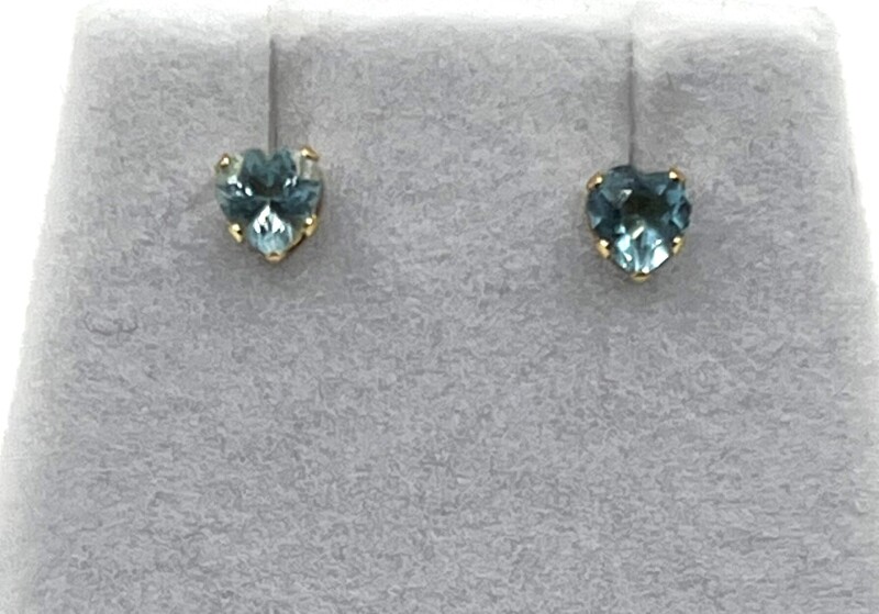 NEW 14KT Yellow Gold Natural Blue Topaz Earring, Retail $350.00. Blue Topaz is the birthstone for December.
