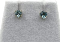 NEW 14KT Yellow Gold Natural Blue Topaz Earring, Retail $350.00. Blue Topaz is the birthstone for December.