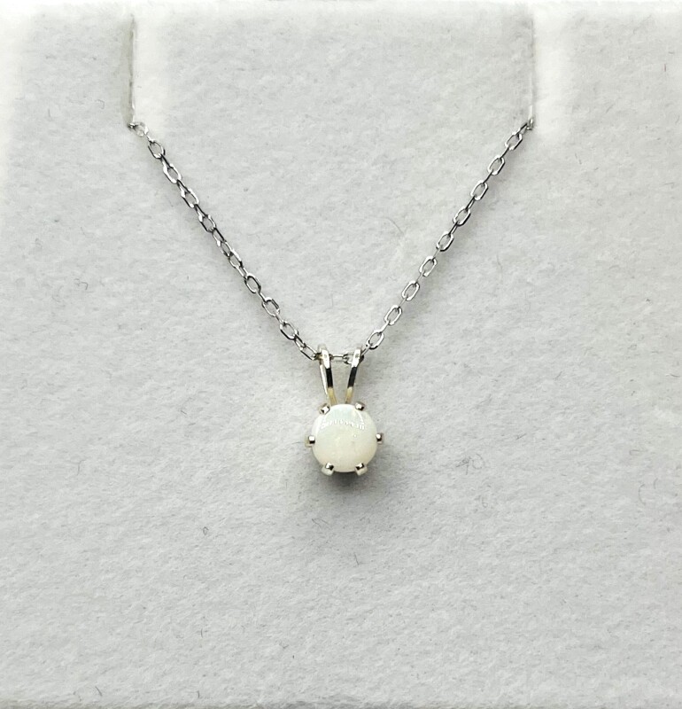 NEW Sterling Silver Opal Pendant with Sterling Silver Chain, Retail $200.00. Opal is the birthstone for October.