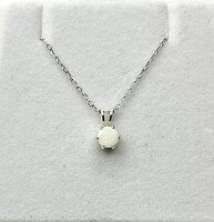 NEW Sterling Silver Opal Pendant with Sterling Silver Chain, Retail $200.00. Opal is the birthstone for October.