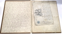 SNELLING Family Scrapbook with Antique Approx 1845 - 1905 Contents : Registries, Certificates, Baptismal, Genealogy & Really Old Oil Painting on Heavy Duty Paper - Scrapbook 11.75" &times; 14.5"