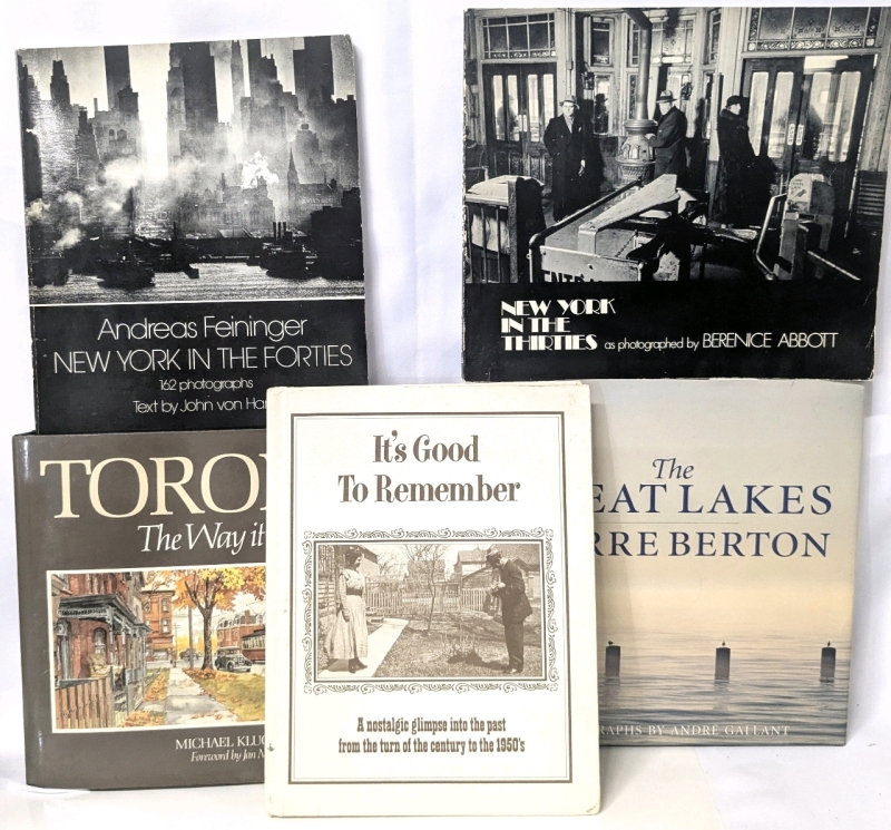 5 Vintage Nostalgia Books : New York in the Thirties/ Forties, Toronto : The Way It Was, The Great Lakes & 1974 It's Good to Remember | 2 Softcover, 3 Hardcover