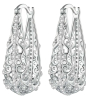 Pair of S925 Silver Hoop Earrings with Inlay Elegant and Classic 1 Inch drop Lever Snap ins