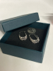 Pair of S925 Silver Hoop Earrings with Inlay Elegant and Classic 1 Inch drop Lever Snap ins - 5