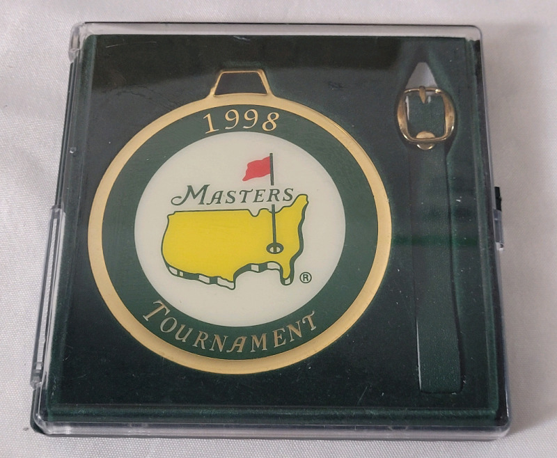 **RARE** 1998 Masters Augusta National Golf Tournament Golf Bag Tag w/Original Case .