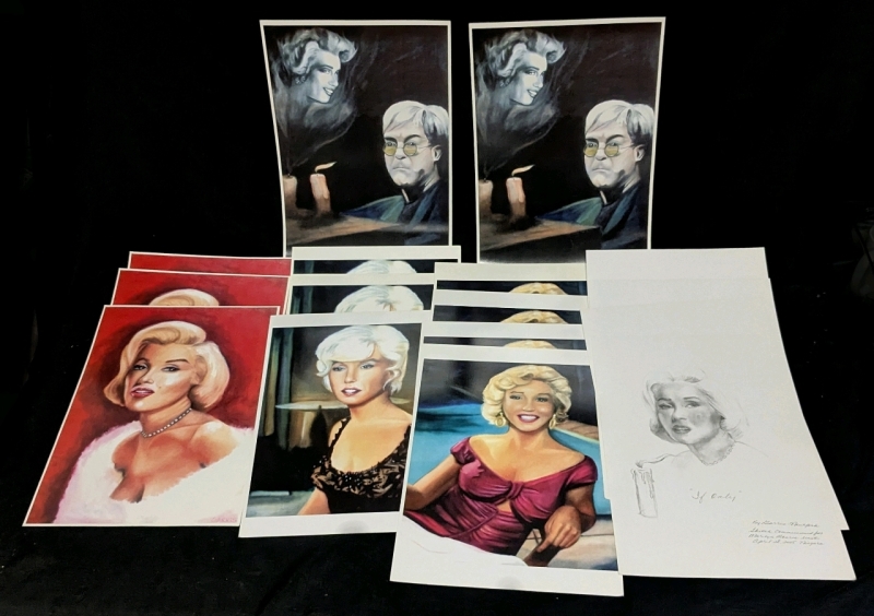 14 Art Prints From "Marilyn Returns to Niagara 2005" Marilyn Monroe Event - 11" &times; 17" Each, Some With Event Certificate Stamp On Back