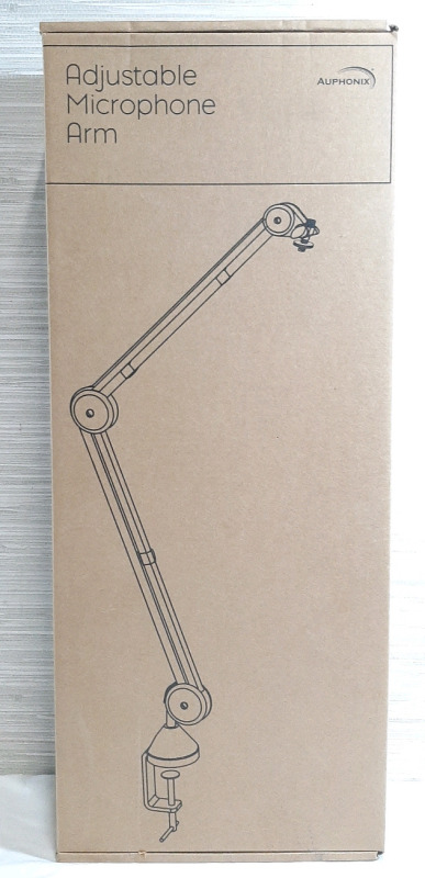New in Box Auphonix Adjustable Microphone Arm | Package is 21" Long, 9" Wide