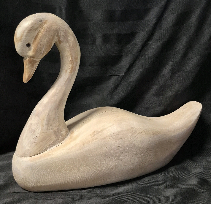 Vintage Solid Wood GOOSE Hand Painted - 17" long and 13" Tall