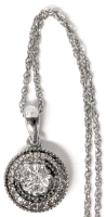 Dainty Sterling Silver 925 Round Pendant (0.4" Diameter) on Equally Dainty 18" Long Sterling Chain