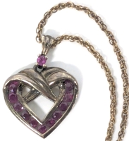Lovely Vermeil Open Heart Pendant Necklace Stamped 925 (1") on Dainty 18" 925 Chain