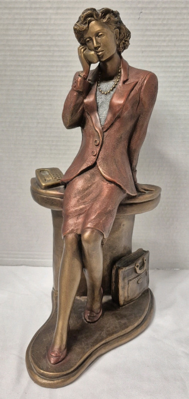 1992 Austin Productions Working Woman Sculpture 15.5" Tall - Artist Heath
