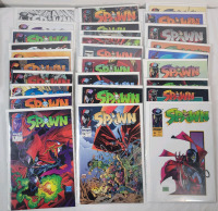 Vintage 1992 SPAWN Image Comics , Complete Run #1 - #18 and #20 - #27 , #29 & #30 . Twenty Eight (28) Issues Total , All Bagged and boarded .