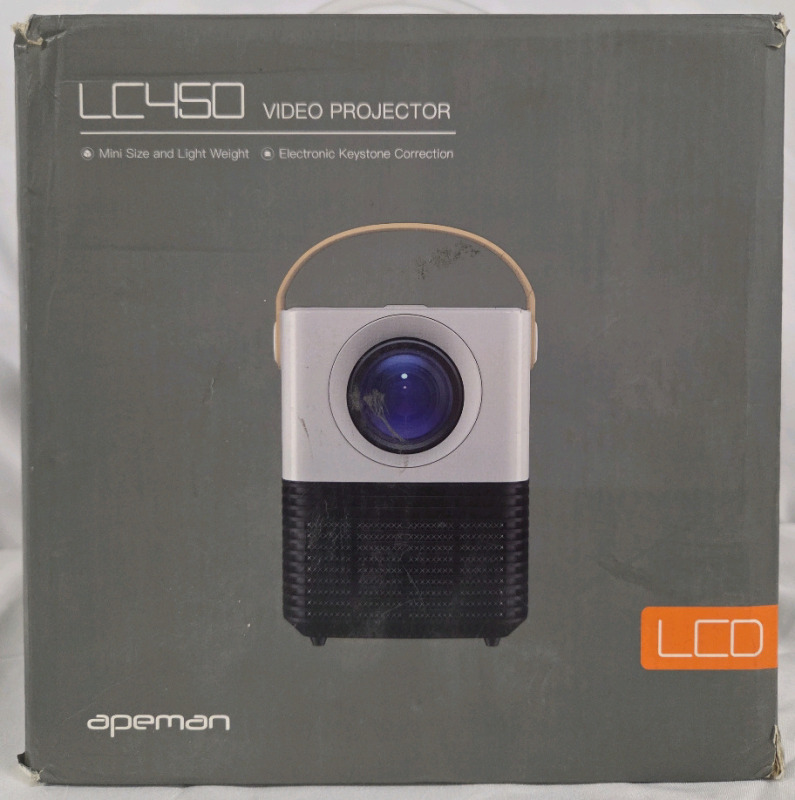 New | LC450 Mini Video Projector | Box Measures 8" x 7" x 8"